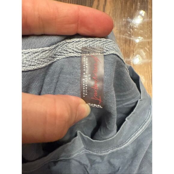 Free People Latte Blue Long Sleeve Oversized Thermal Inspire Layer T-Shirt Small - Picture 3 of 4